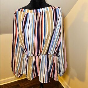 Off the shoulder multi-color top